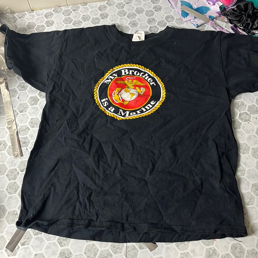 Gildan Youth Large Short Sleeve Graphic My Brother Is a Marine T Shirt